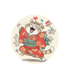大正レトロ・着物猫（個別スタンプ：14）
