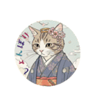 大正レトロ・着物猫（個別スタンプ：29）