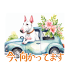 水彩感じるブル・テリアスタンプ（個別スタンプ：9）