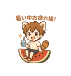 レッサーパンダ化の男の子達（個別スタンプ：4）