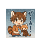 レッサーパンダ化の男の子達（個別スタンプ：24）