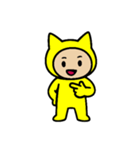 [アレンジ用]ネコかぶる子（黄色）（個別スタンプ：9）