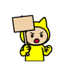 [アレンジ用]ネコかぶる子（黄色）（個別スタンプ：10）