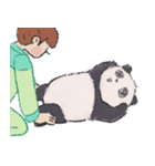 パンダさんと飼育員さん（個別スタンプ：21）