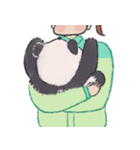 パンダさんと飼育員さん（個別スタンプ：35）