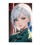 真剣な白髪カンフー女0（個別スタンプ：3）