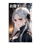 悲しげな表情の銀髪の女吸血鬼（個別スタンプ：28）