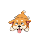 【暑さでバテてる犬 1】（個別スタンプ：1）