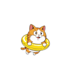 【浮き輪猫】（個別スタンプ：2）