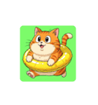 【浮き輪猫】（個別スタンプ：8）