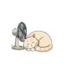 【扇風機と風鈴と猫】（個別スタンプ：1）