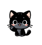 [アレンジ用]クロネコのリー（個別スタンプ：1）