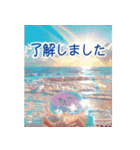 背景が動く✨ひまわりと虹と-キラキラな夏-（個別スタンプ：2）