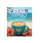 背景が動く✨ひまわりと虹と-キラキラな夏-（個別スタンプ：6）
