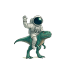 [アレンジ用]恐竜と宇宙飛行士（個別スタンプ：1）