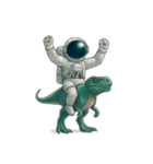 [アレンジ用]恐竜と宇宙飛行士（個別スタンプ：2）