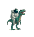 [アレンジ用]恐竜と宇宙飛行士（個別スタンプ：3）