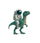 [アレンジ用]恐竜と宇宙飛行士（個別スタンプ：4）