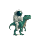 [アレンジ用]恐竜と宇宙飛行士（個別スタンプ：6）
