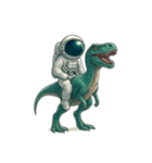 [アレンジ用]恐竜と宇宙飛行士（個別スタンプ：8）