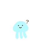ふわふわクラゲの一言日本語（個別スタンプ：8）