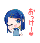 青い髪の女の子スタンプ【可愛い・綺麗】（個別スタンプ：2）