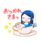 青い髪の女の子スタンプ【可愛い・綺麗】（個別スタンプ：6）
