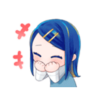 青い髪の女の子スタンプ【可愛い・綺麗】（個別スタンプ：8）