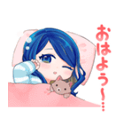 青い髪の女の子スタンプ【可愛い・綺麗】（個別スタンプ：10）