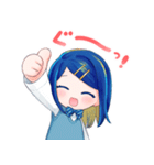 青い髪の女の子スタンプ【可愛い・綺麗】（個別スタンプ：11）