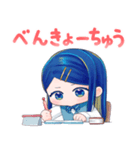 青い髪の女の子スタンプ【可愛い・綺麗】（個別スタンプ：12）