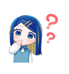 青い髪の女の子スタンプ【可愛い・綺麗】（個別スタンプ：13）