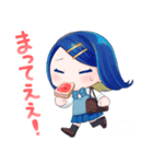 青い髪の女の子スタンプ【可愛い・綺麗】（個別スタンプ：14）