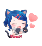 青い髪の女の子スタンプ【可愛い・綺麗】（個別スタンプ：19）