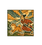 侍と秋田犬。和風レトロな日常スタンプ（個別スタンプ：5）