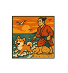 侍と秋田犬。和風レトロな日常スタンプ（個別スタンプ：6）