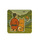 侍と秋田犬。和風レトロな日常スタンプ（個別スタンプ：9）