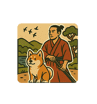 侍と秋田犬。和風レトロな日常スタンプ（個別スタンプ：14）