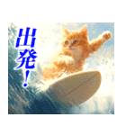 サーフ猫（個別スタンプ：34）