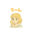 昭和レトロな少女漫画のヒロインスタンプ（個別スタンプ：4）