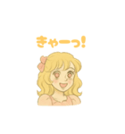 昭和レトロな少女漫画のヒロインスタンプ（個別スタンプ：7）