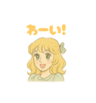 昭和レトロな少女漫画のヒロインスタンプ（個別スタンプ：8）