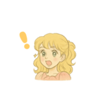 昭和レトロな少女漫画のヒロインスタンプ（個別スタンプ：10）
