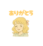 昭和レトロな少女漫画のヒロインスタンプ（個別スタンプ：13）
