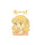 昭和レトロな少女漫画のヒロインスタンプ（個別スタンプ：15）