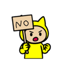 ネコかぶる子（黄色）（個別スタンプ：9）