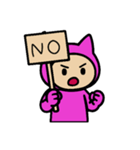 ネコかぶる子（ピンク）（個別スタンプ：10）