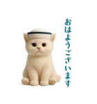 毎日使えるふわもこ白猫ぬいぐるみスタンプ（個別スタンプ：2）