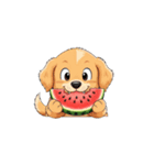【スイカを食べる犬】（個別スタンプ：2）