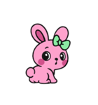 [アレンジ用]レトロピンクうさぎ（個別スタンプ：1）
